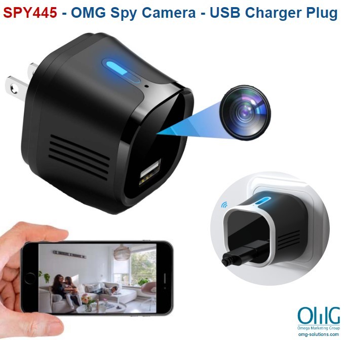 SPY445 - OMG Hidden Spy Camera - USB Charger Plug