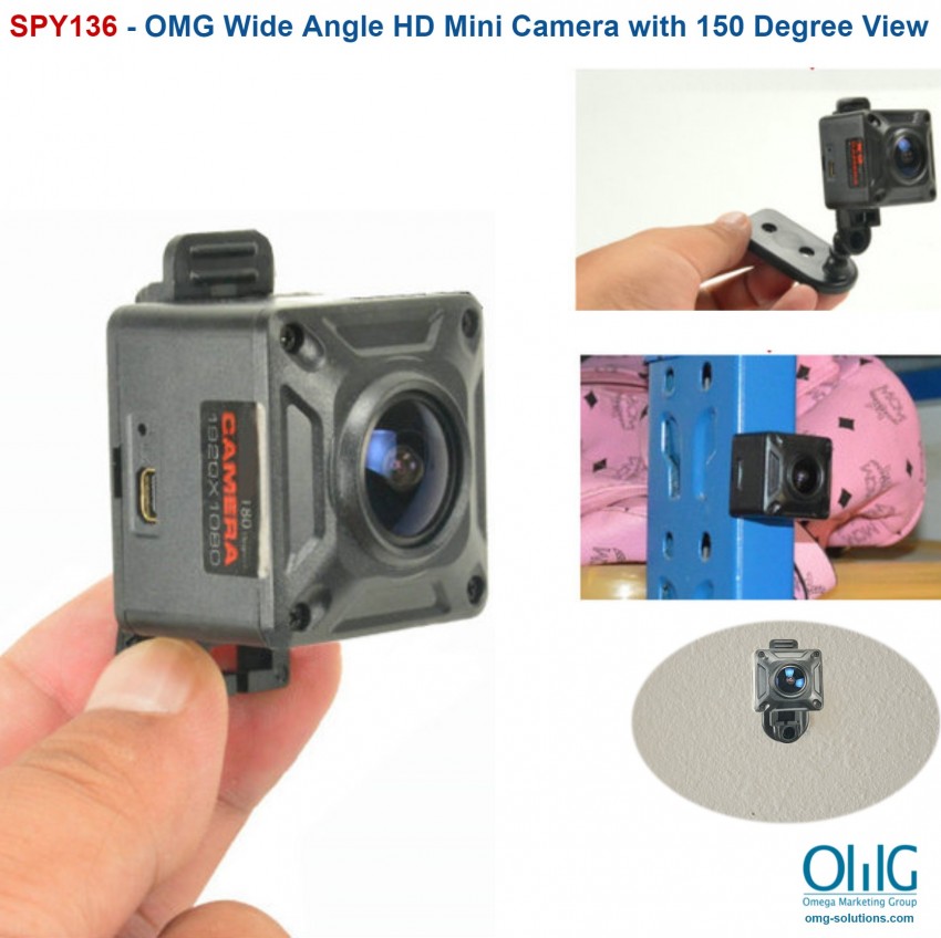 SPY136 - OMG 180 Degree Mini Camera, HD1080P, 30fps, SD Max 128g, Battery 60min - Main Page