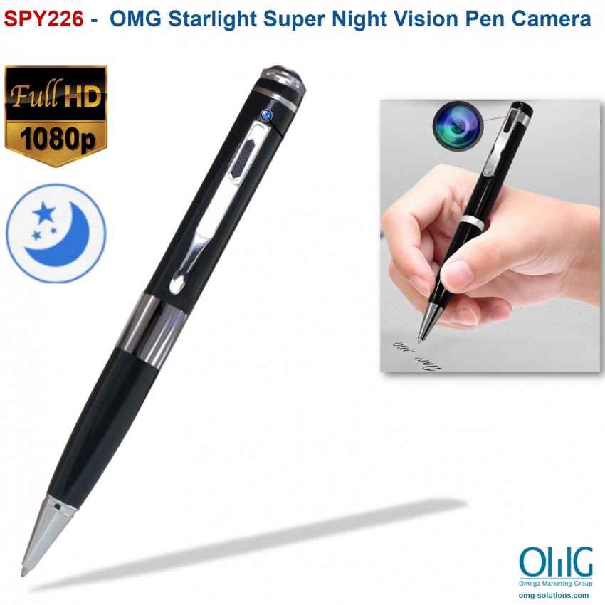 SPY226 - Starlight Night Vision Pen Camera, Super Nightvision, HD1080P, TF Max 128G - Main Page