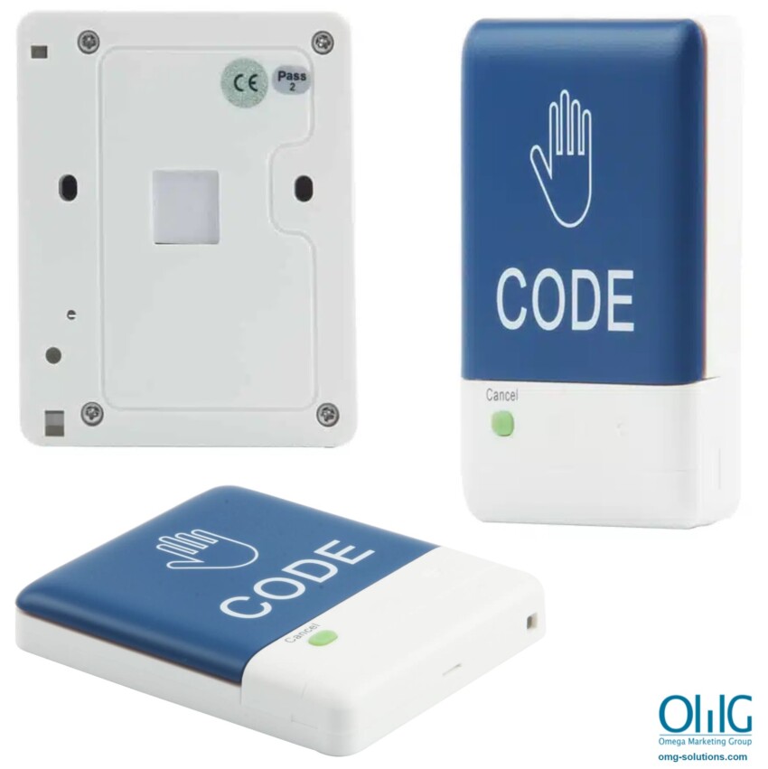 EAPB012B - Wireless Waterproof Code Blue Panic Push Button - Multi-View