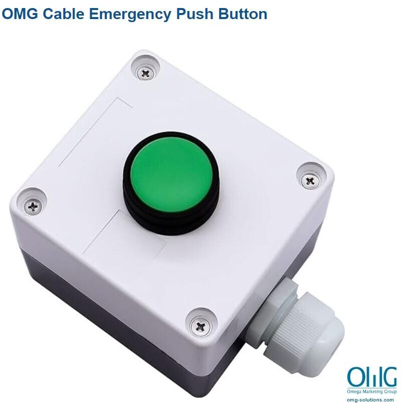 EAPB040C - OMG Cable Green Emergency Panic Alarm Push Button