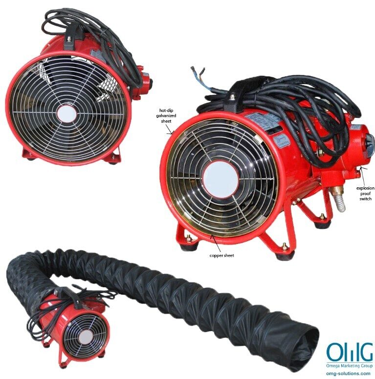 EXFAN001 - High-Performance Marine Explosion-Proof Axial Flow Fan for Hazardous Environments - Multi-view