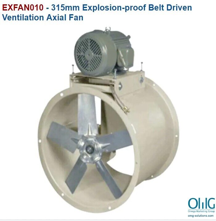 EXFAN010 - 315mm Explosion-proof Belt Driven Ventilation Axial Fan