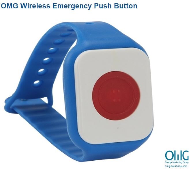 EAPB015W - OMG Hospital Wristband Watch Wireless Push Button with Lanyard