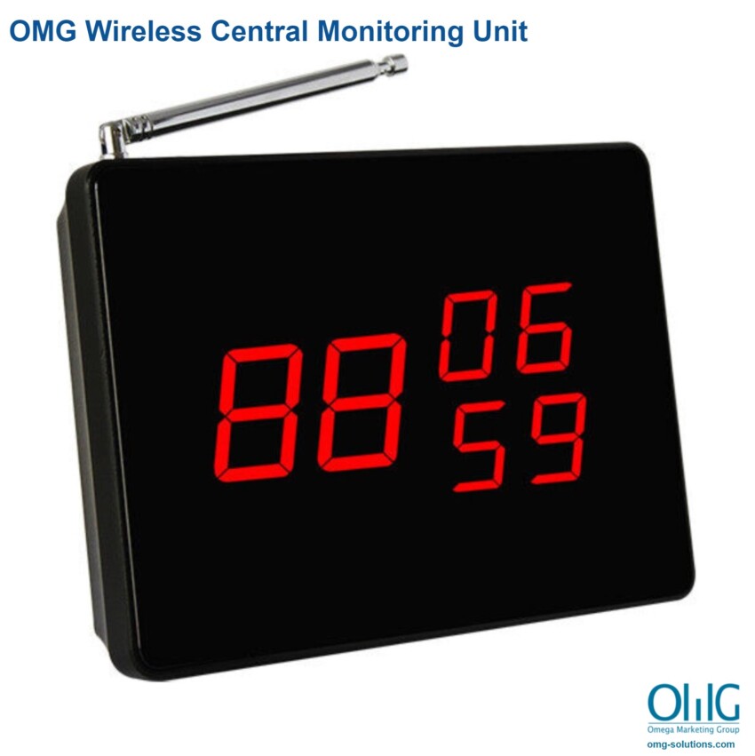 EACM001W – Wireless SOS Emergency Panic Nurse Call Alarm Slim Central Monitoring Unit