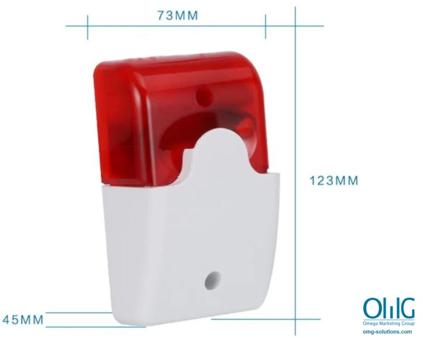 EACM011W - Wireless Handicap Toilet Light Alarm (Blue or Red) - Dimensions - OMG