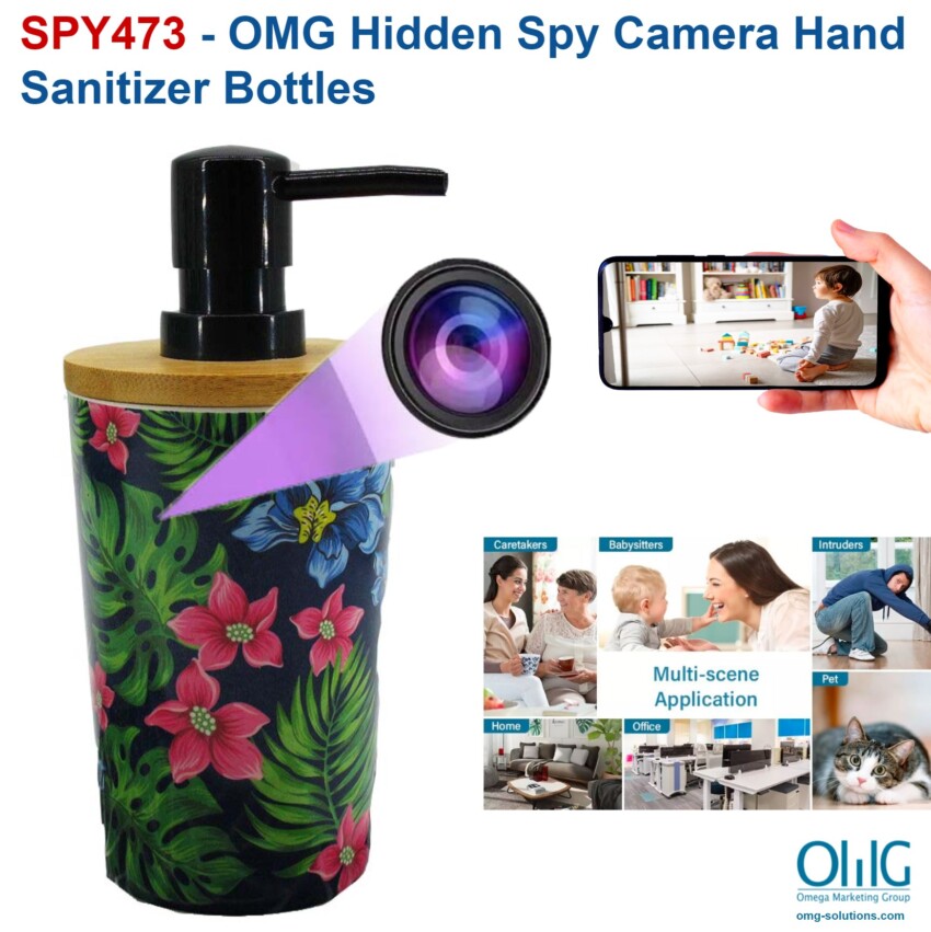 SPY473 - OMG Hidden Spy Camera Hand Sanitizer Bottles