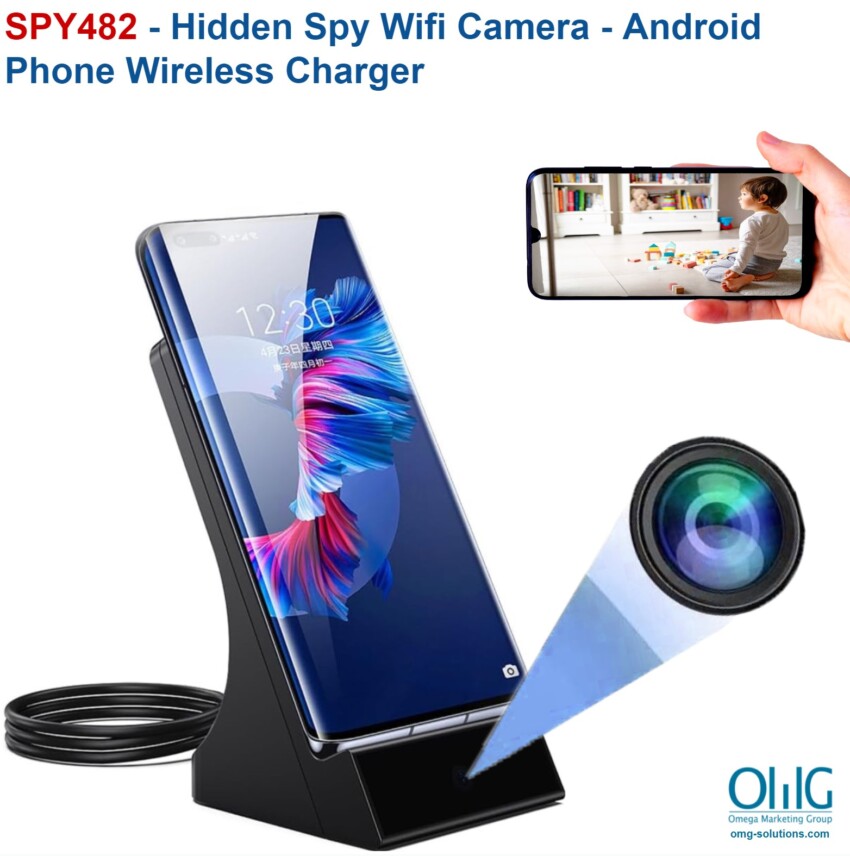 SPY482 - Hidden Spy Wifi Camera - Android Phone Wireless Charger - Main page final