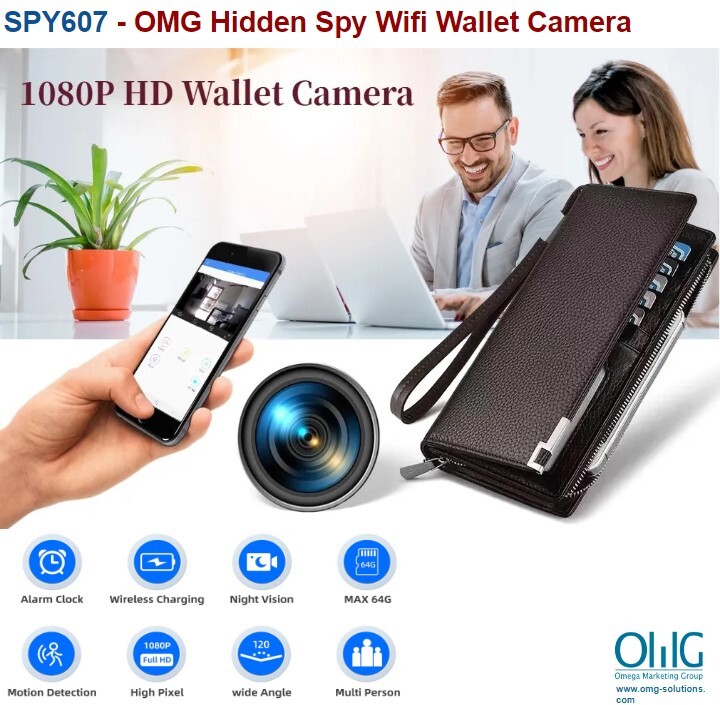 SPY607 - OMG Hidden Spy Wifi Wallet Camera