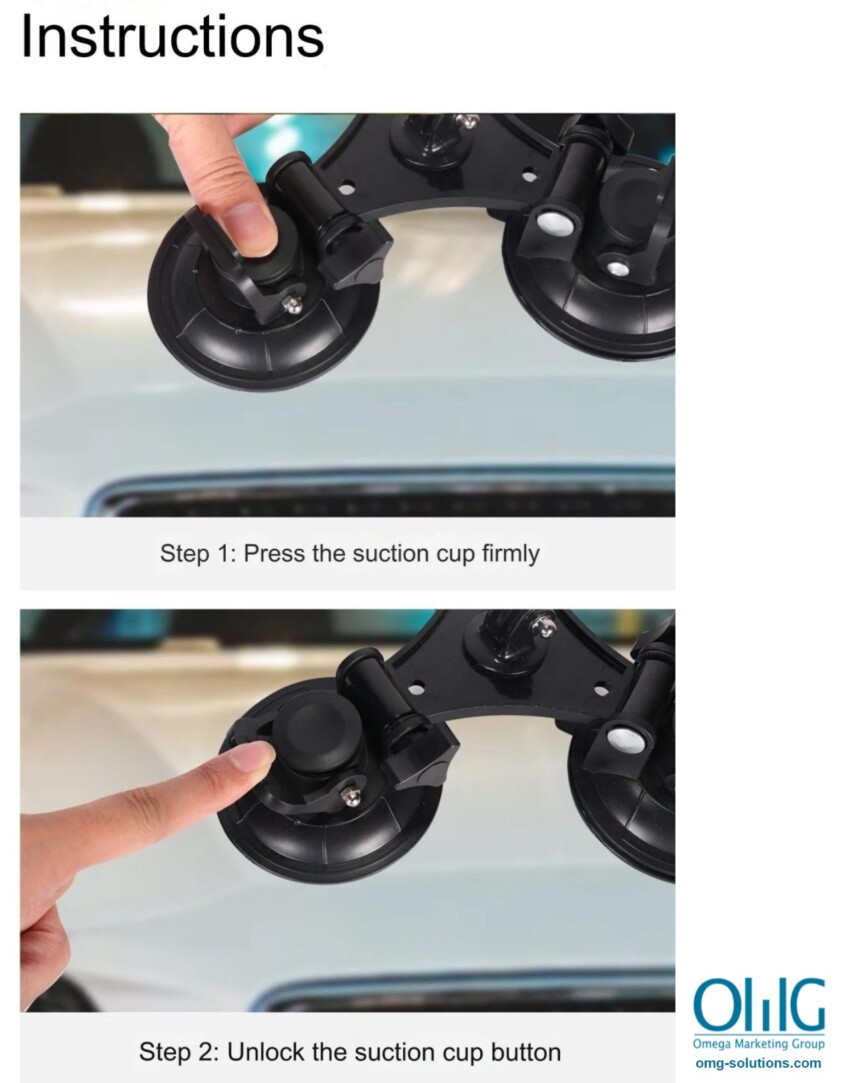 BWA041A - OMG Car Mount Suction Body Camera Holder - Instructions