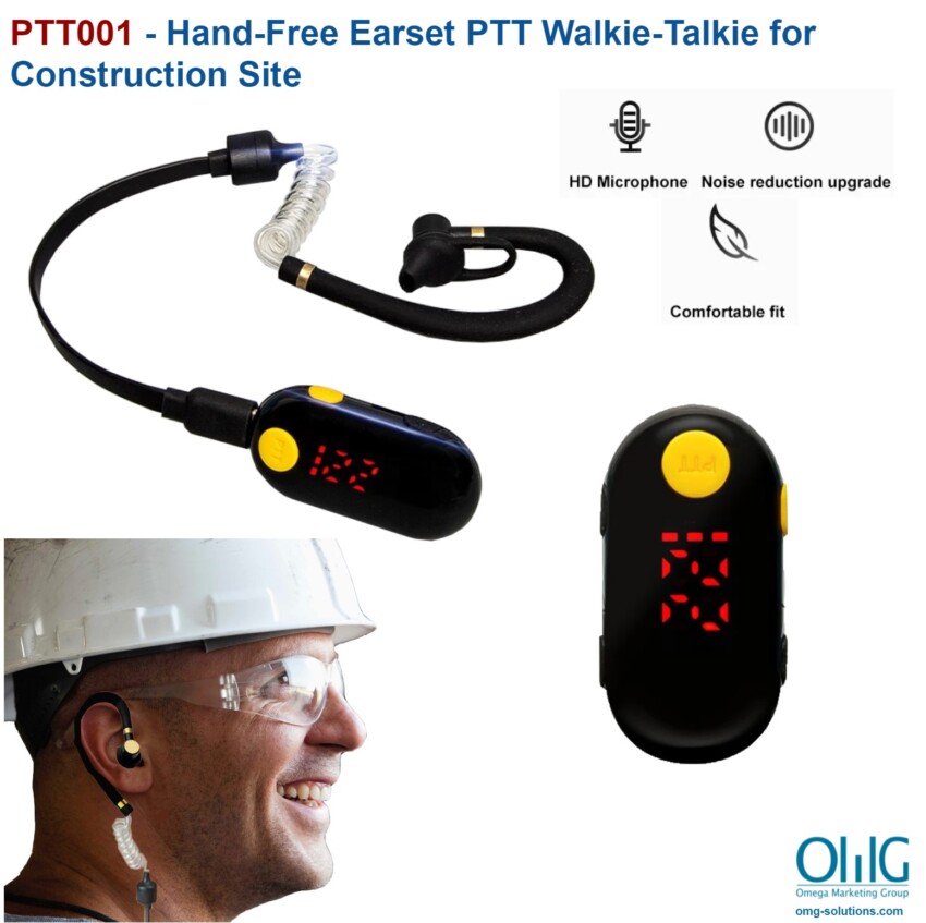 PTT001 - Hand-Free Earset PTT Walkie-Talkie for Construction Site - Main v2