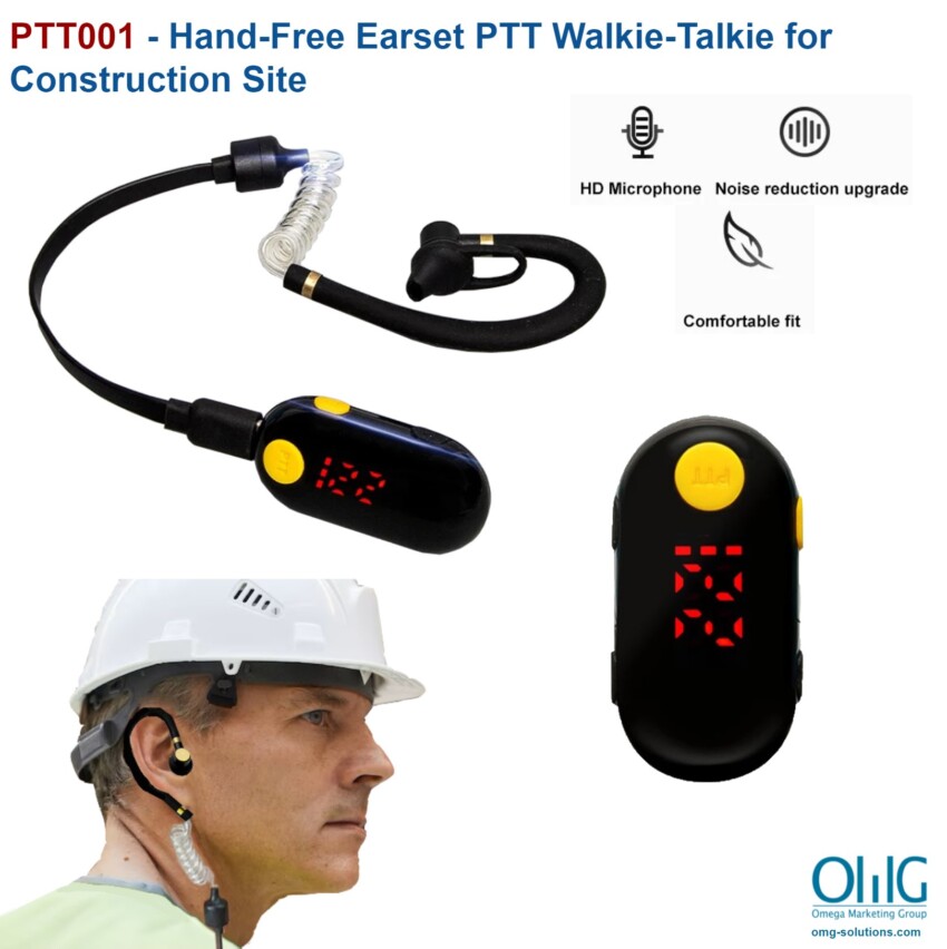 PTT001 - Hand-Free Earset PTT Walkie-Talkie for Construction Site - Main