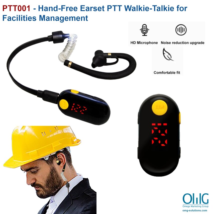 PTT001 - Hand-Free Earset PTT Walkie-Talkie for Facilities Management - Main