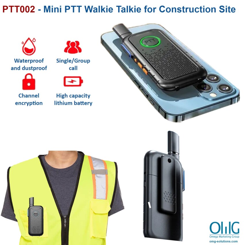 PTT002 - Mini PTT Walkie Talkie for Construction Site - Main