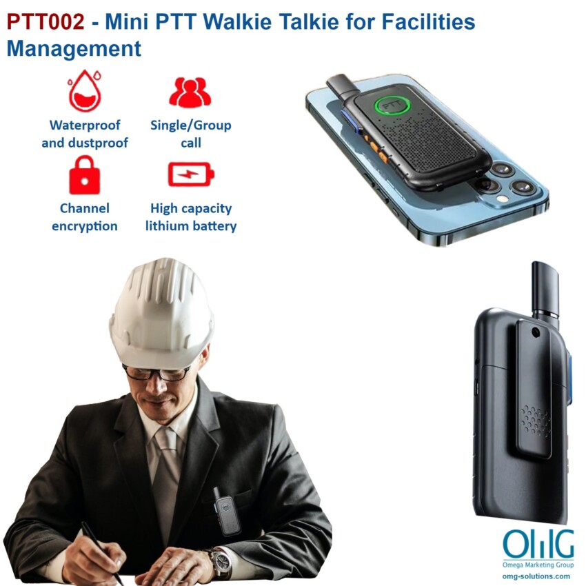 PTT002 - Mini PTT Walkie Talkie for Facilities Management - Main