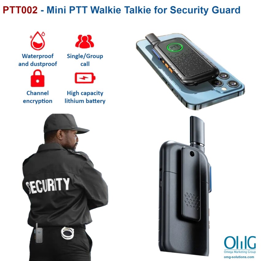 PTT002 - Mini PTT Walkie Talkie for Security Guard - Main