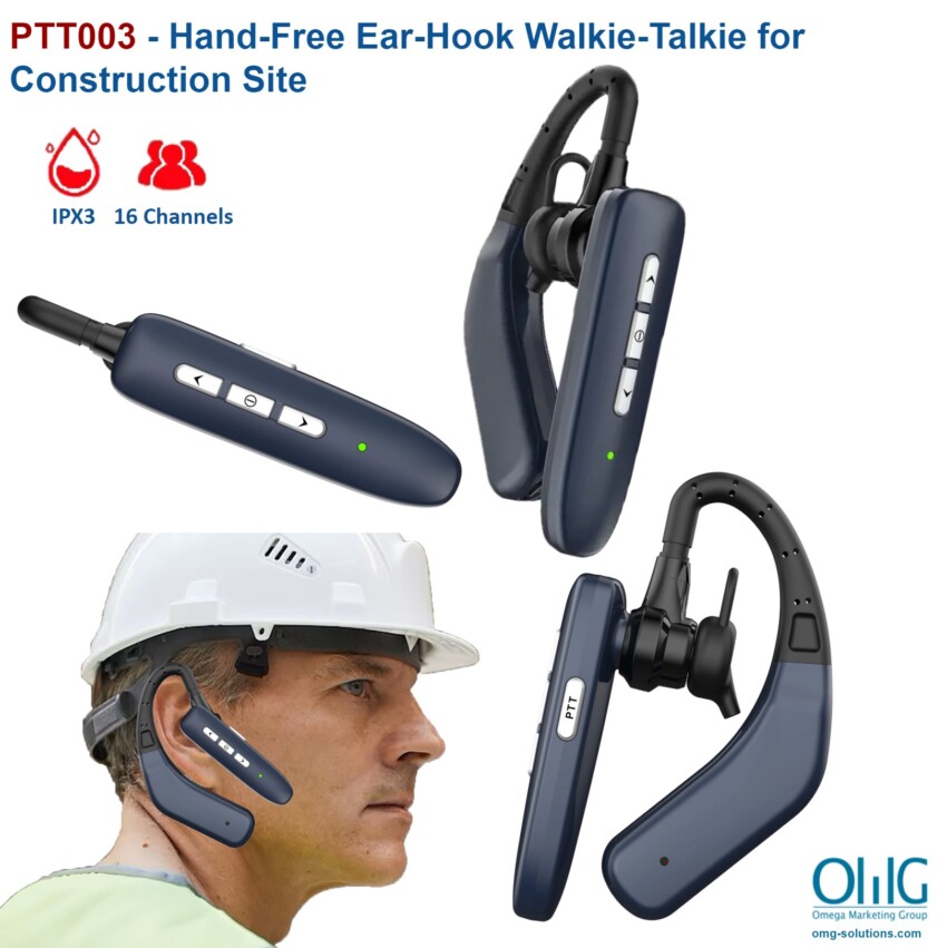 PTT003 - Hand-Free Ear-Hook Walkie-Talkie for Construction Site - Main