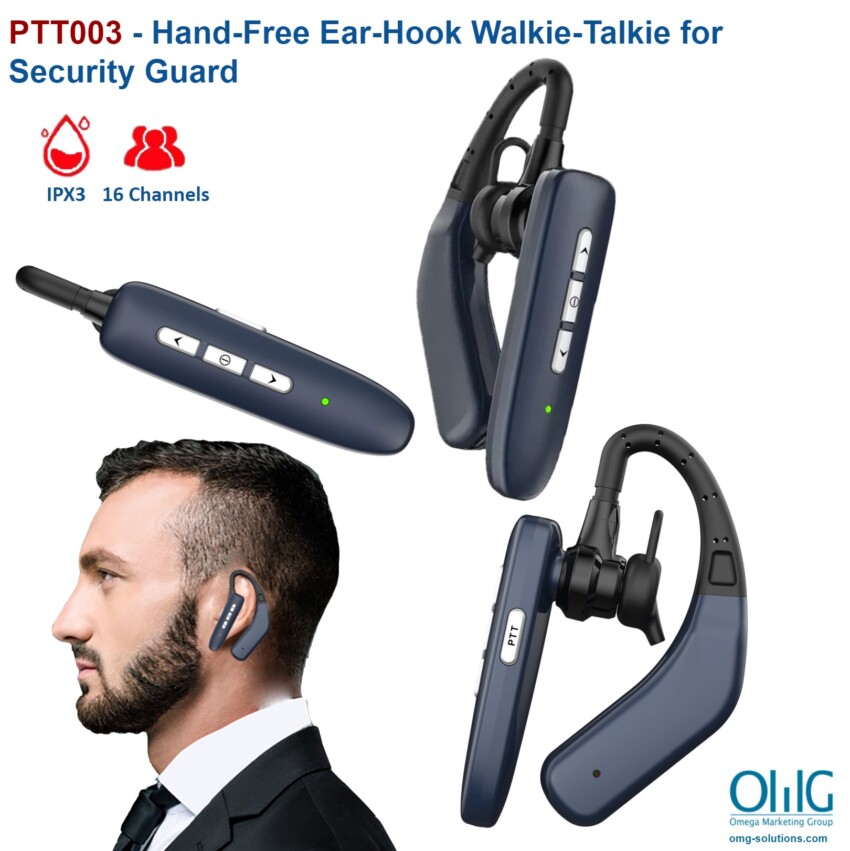PTT003 - Hand-Free Ear-Hook Walkie-Talkie for Security Guard - Main
