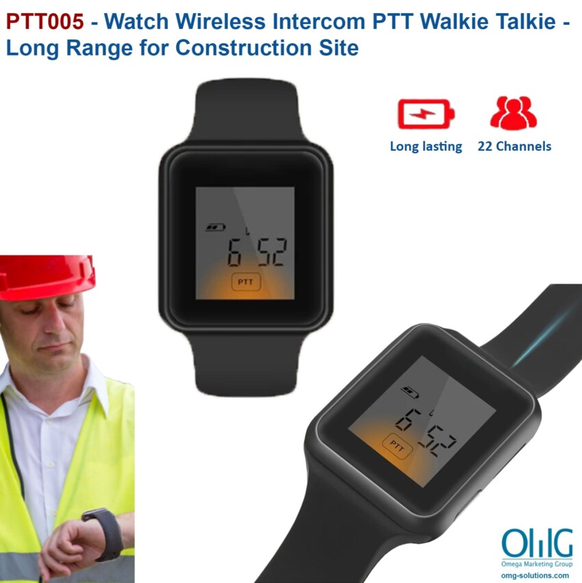 PTT005 - Watch Wireless Intercom PTT Walkie Talkie - Long Range for Construction Site - Main