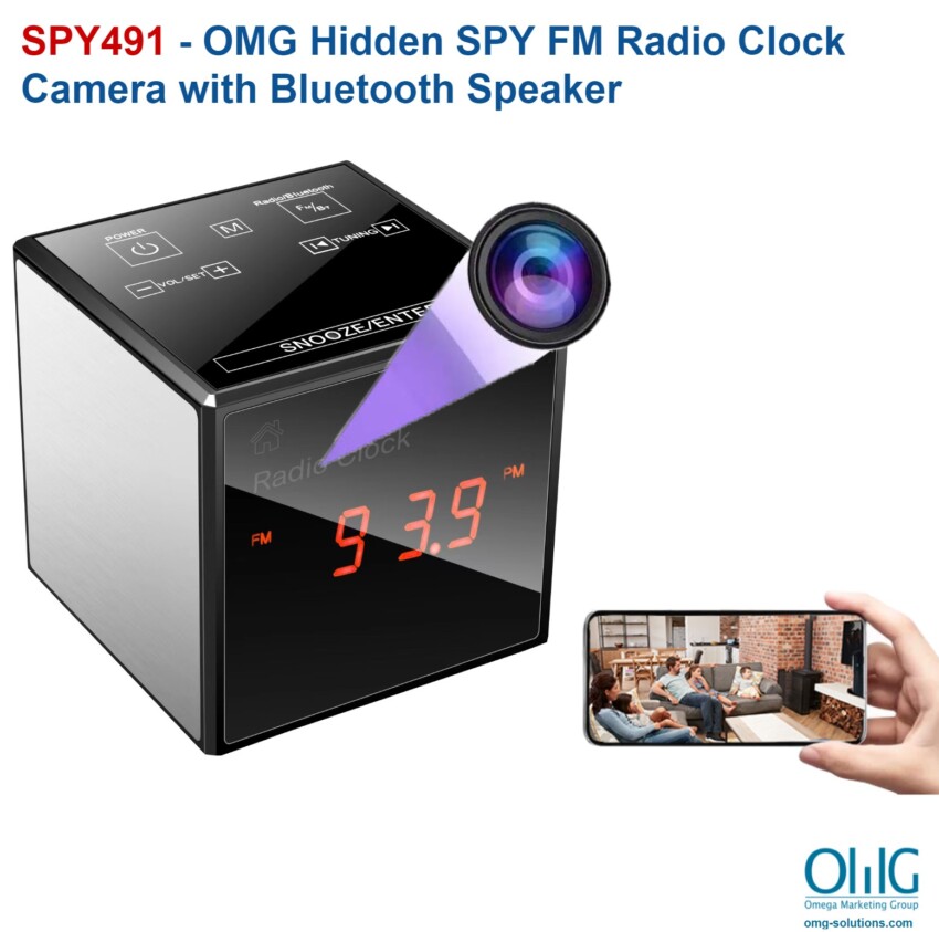 SPY491 - OMG Hidden SPY FM Radio Clock Camera with Bluetooth Speaker - Main page