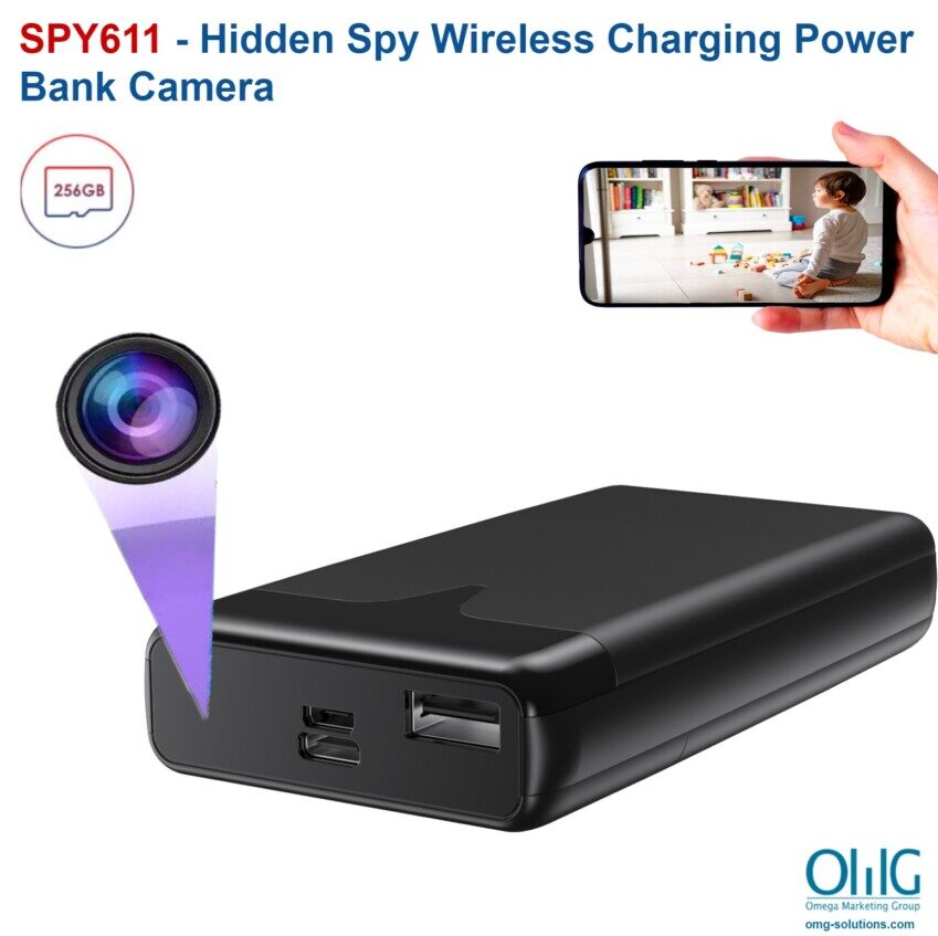 SPY611 - Hidden Spy Wireless Charging Power Bank Camera - main