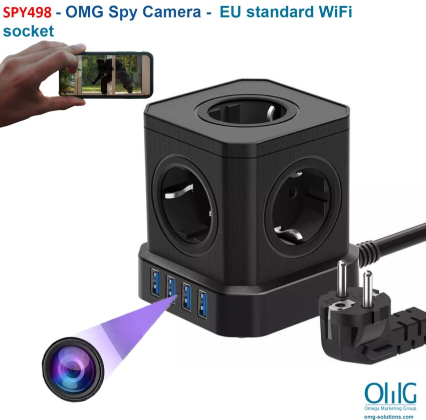 SPY498 - OMG Spy Camera - EU standard WiFi socket