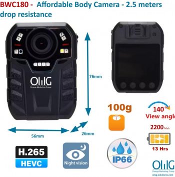 BWC180 - Affordable Body Camera - 2.5 Meters Drop Resistance