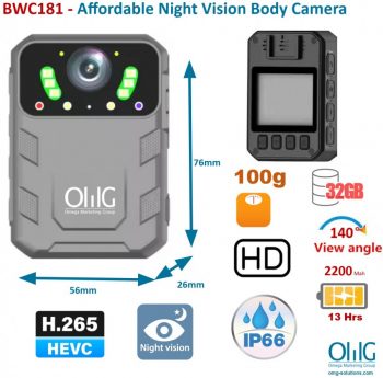 BWC181 - Affordable Night Vision Body Camera