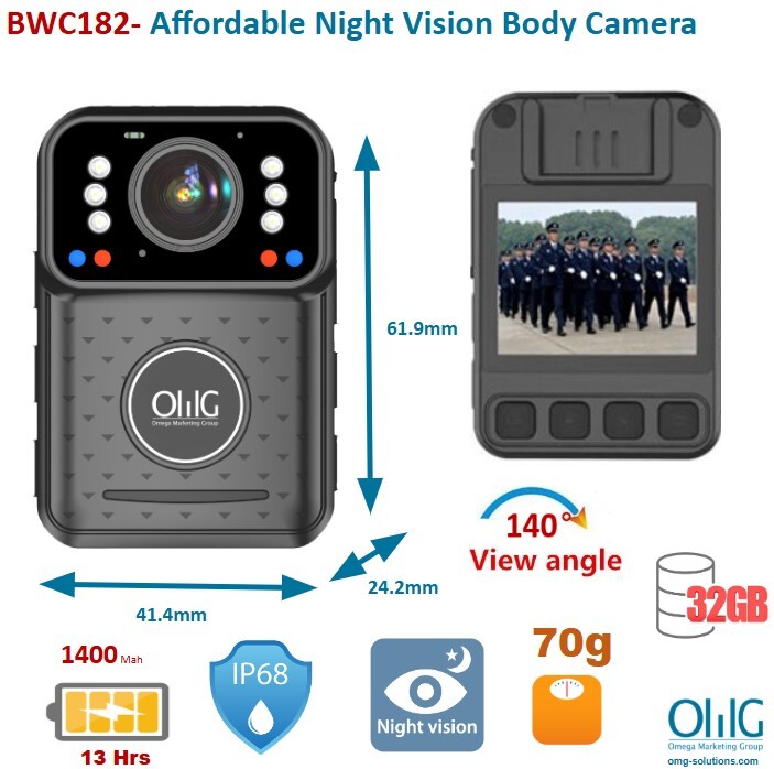BWC182 – OMG Mini Light Weight Body Camera
