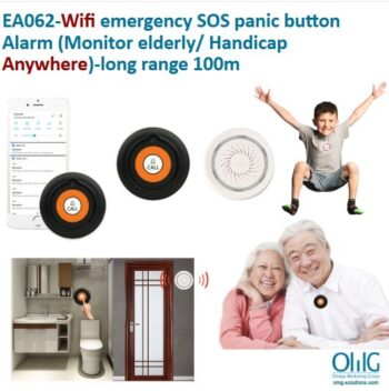 EA062-wifi emergency SOS panic button alarm (Monitor elderly/Handicap Anywhere)-long range 100m