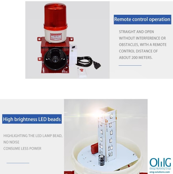EA092 - Industrial Grade Wireless Emergency Panic Button Alarm for Construction Site Remote Control Operation and High Brightness LED