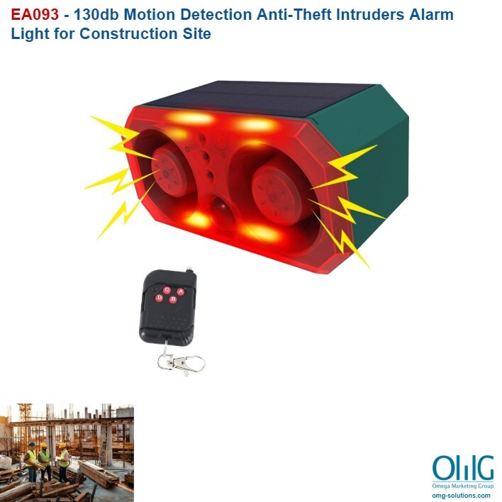 EA093 – 130db Motion Detection Anti-Theft Intruders Alarm Light for Construction Site