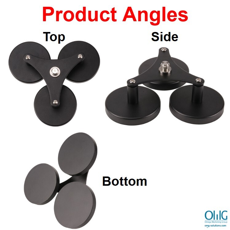 VSA005 - Super Heavy Duty Magnetic Base Triple Magnet Mount for Video Surveillance System (VSS) Product Angles