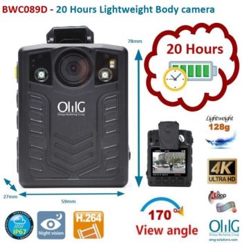 BWC089D - 20 Hours Lightweight Body Camera