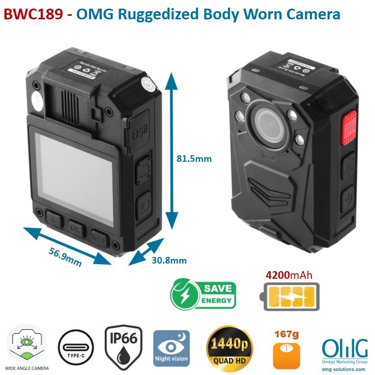 BWC189 - OMG Ruggedized Body Worn Camera Main Page