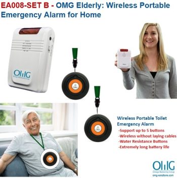 EA008-SET B - OMG Elderly:  Portable Wireless Emergency Alarm for Home