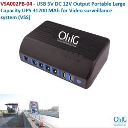 VSA002PB-04 - USB 5V DC 12V Output Portable Large Capacity UPS 31200 MAh for Video surveillance system (VSS)
