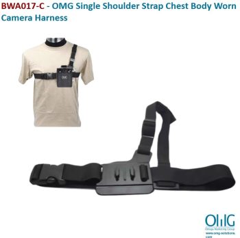 BWA017-C - OMG Single Shoulder Strap Chest Body Worn Camera Harness