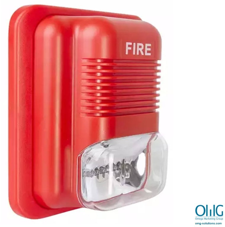 EACM026C - Fire Alarm Strobe Light Siren - Side View (New)
